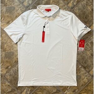 REDVANLY Alpine Polo Men Large White NWT Long John Silver's Golf Shirt R2401B